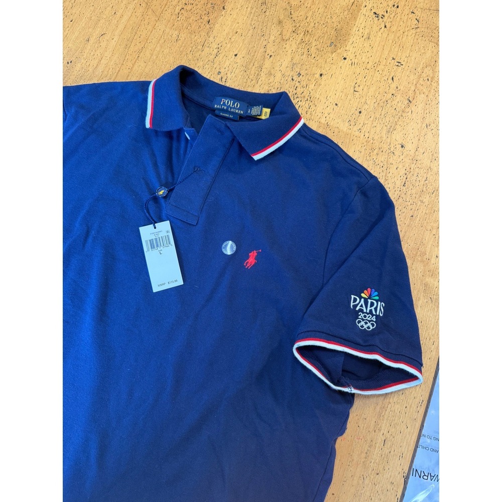 Polo Ralph Lauren Classic Fit Large Paris 2024 Olympics Team USA Blue Polo Shirt